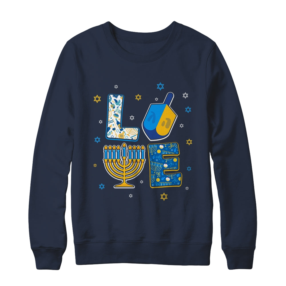 Love Cute Hanukkah Decorations Dreidel Menorah Chanukah Shirt & Sweatshirt | siriusteestore