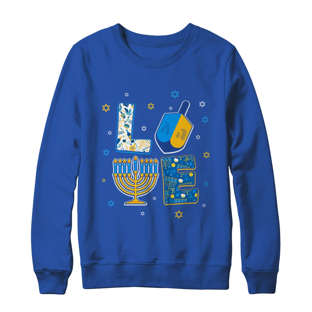 Love Cute Hanukkah Decorations Dreidel Menorah Chanukah Shirt & Sweatshirt | siriusteestore