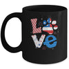 Love Dog Paw American Flag Tie Dye Dog Lover 4Th Of July Mug | siriusteestore