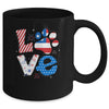 Love Dog Paw American Flag Tie Dye Dog Lover 4Th Of July Mug | siriusteestore