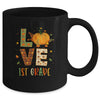 Love First Grade Happy Fall Thanksgiving Mug | siriusteestore