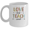 Love First Teach Second Leopard Teacher Back To School Mug | siriusteestore