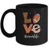 Love Football American Mom Life Player With Leopard Mug | siriusteestore