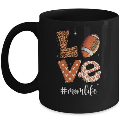 Love Football American Mom Life Player With Leopard Mug | siriusteestore