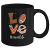 Love Football American Mom Life Player With Leopard Mug | siriusteestore