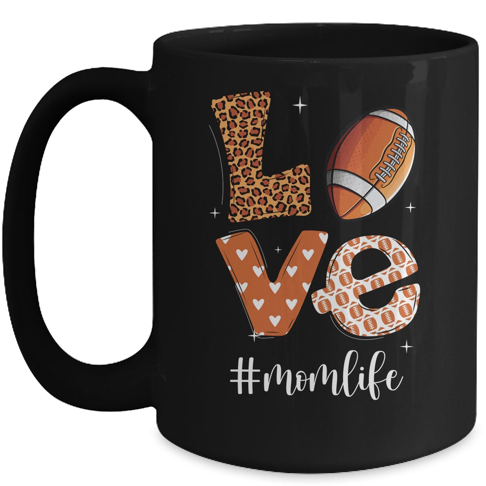 Love Football American Mom Life Player With Leopard Mug | siriusteestore