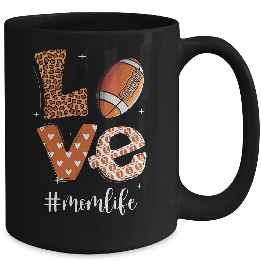 Love Football American Mom Life Player With Leopard Mug | siriusteestore