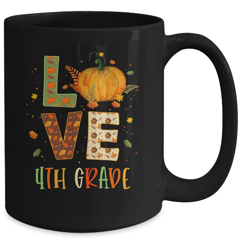Love Fourth Grade Happy Fall Thanksgiving Mug | siriusteestore