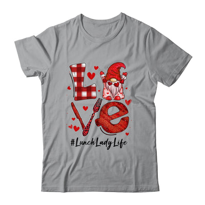 Love Heart Lunch Lady Worker Gnome Valentines Day Shirt & Tank Top | siriusteestore
