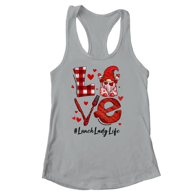 Love Heart Lunch Lady Worker Gnome Valentines Day Shirt & Tank Top | siriusteestore