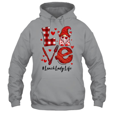 Love Heart Lunch Lady Worker Gnome Valentines Day Shirt & Tank Top | siriusteestore