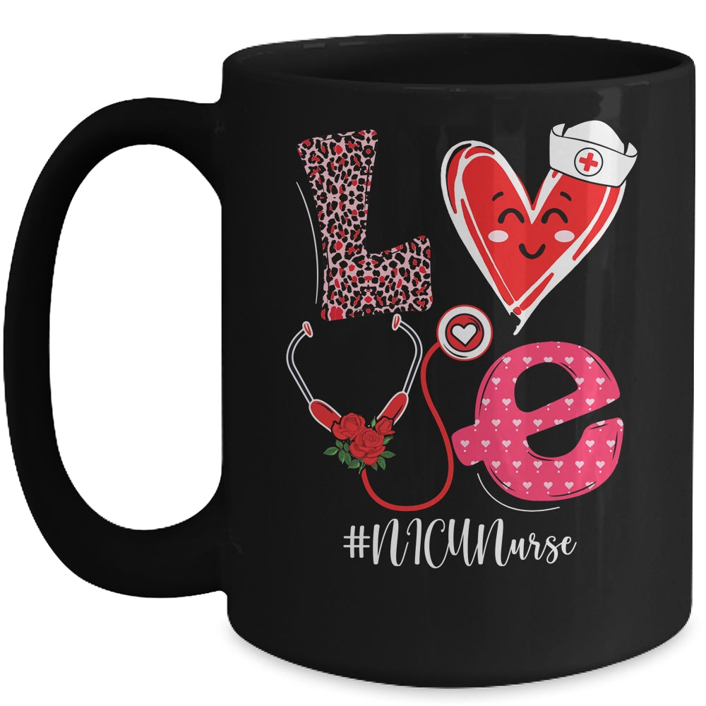 Love Heart Stethoscope Nurse Life Valentine NICU Nurse Mug | siriusteestore