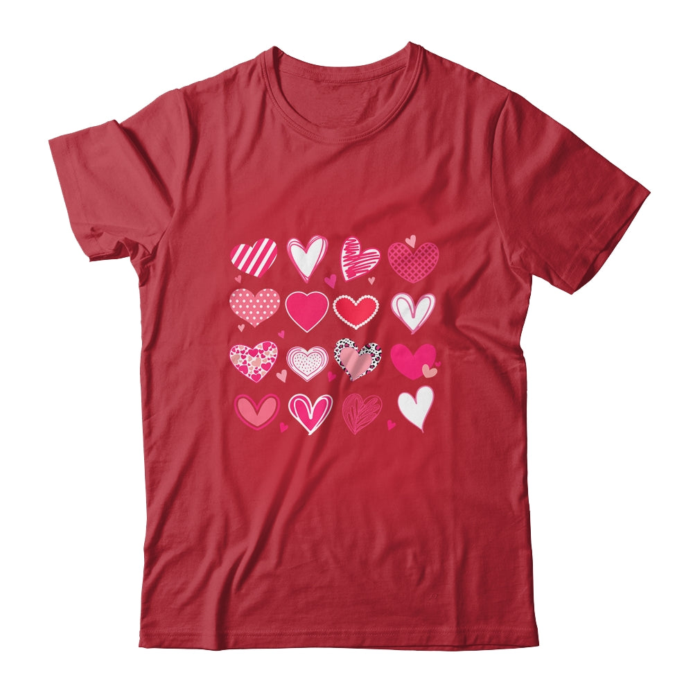 Love Hearts Watercolor Valentines Day Matching Couple Shirt & Tank Top | siriusteestore