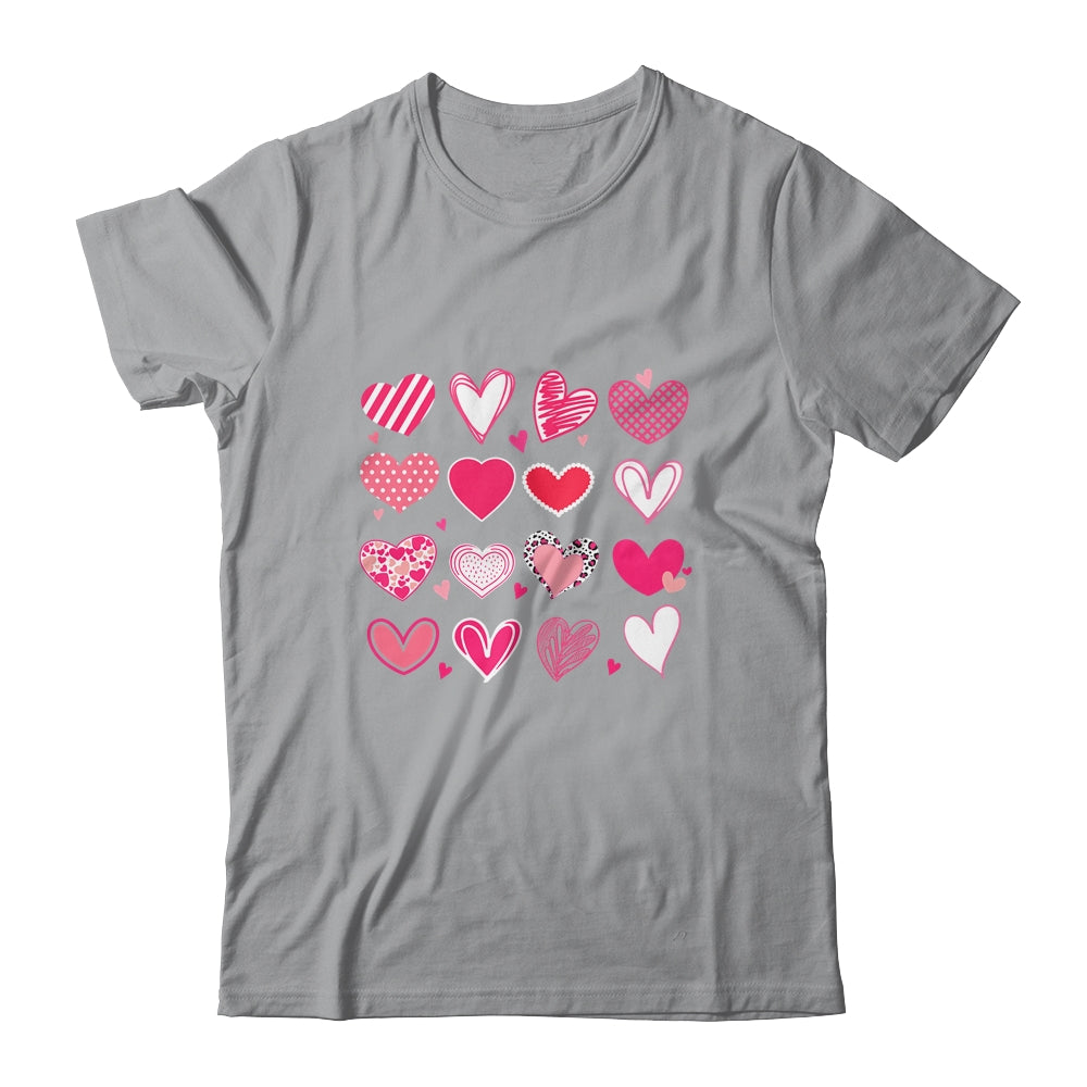 Love Hearts Watercolor Valentines Day Matching Couple Shirt & Tank Top | siriusteestore