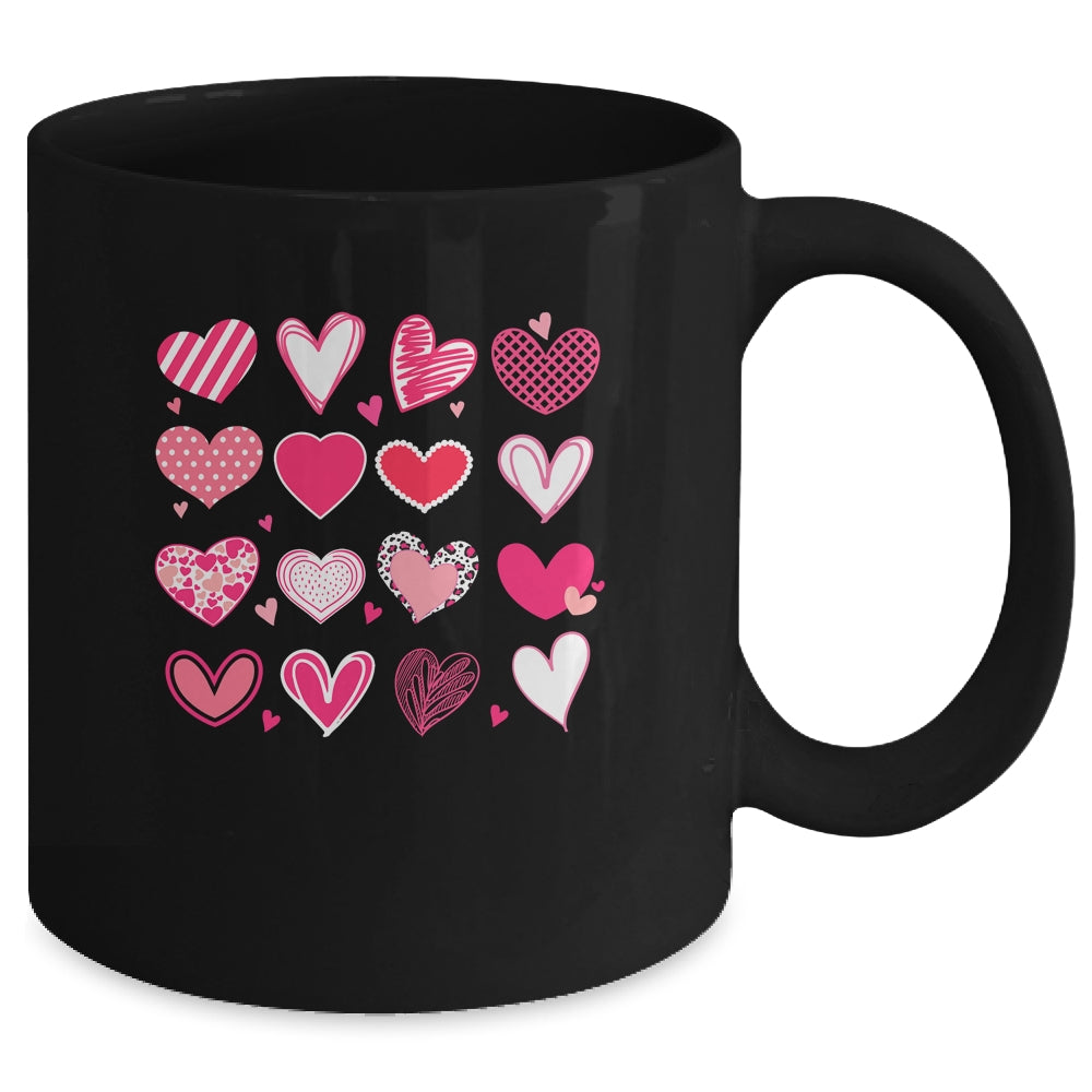 Love Hearts Watercolor Valentines Day Matching Couple Mug | siriusteestore