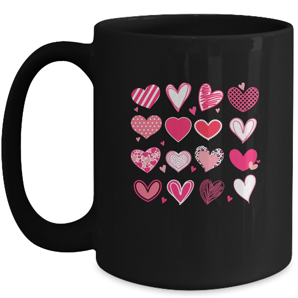 Love Hearts Watercolor Valentines Day Matching Couple Mug | siriusteestore