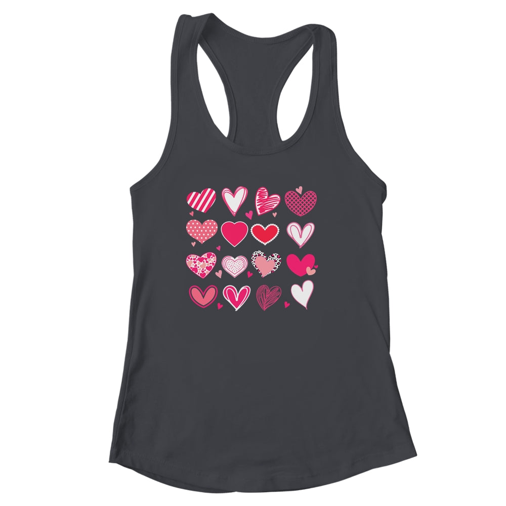 Love Hearts Watercolor Valentines Day Matching Couple Shirt & Tank Top | siriusteestore