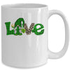 Love Irish Gnome Shamrock Leopard Plaid St Patrick's Day Mug | siriusteestore