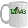 Love Irish Gnome Shamrock Leopard Plaid St Patrick's Day Mug | siriusteestore