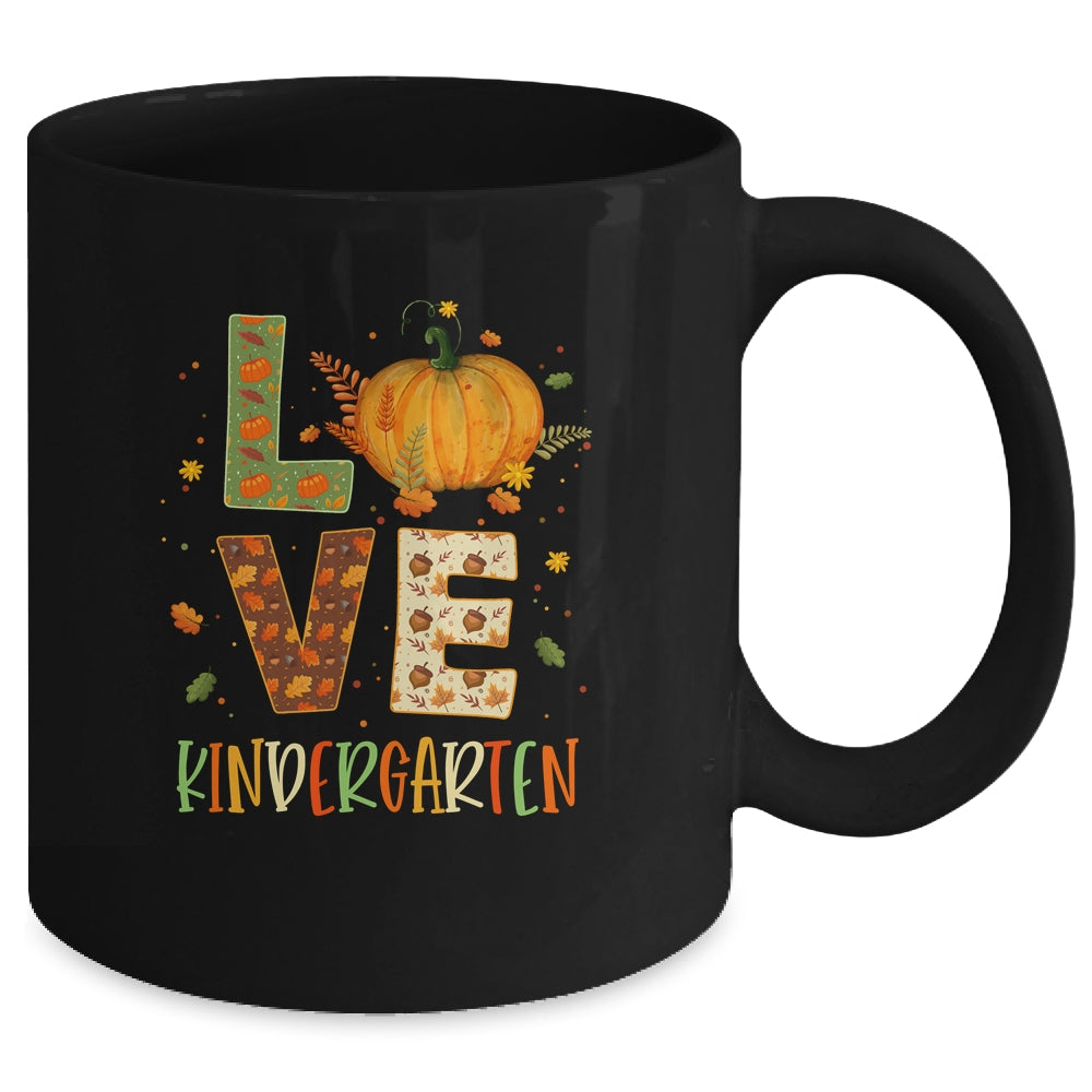 Love Kindergarten Happy Fall Thanksgiving Mug | siriusteestore