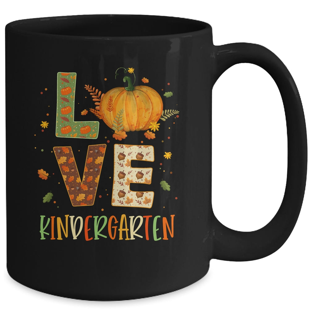 Love Kindergarten Happy Fall Thanksgiving Mug | siriusteestore