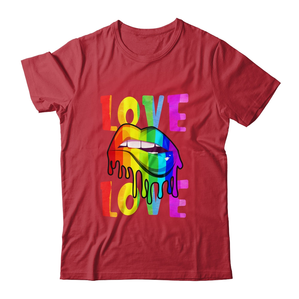 Love LGBTQ LGBT Rainbow Flag Lips Gay Lesbian Pride Month Shirt & Tank Top | siriusteestore