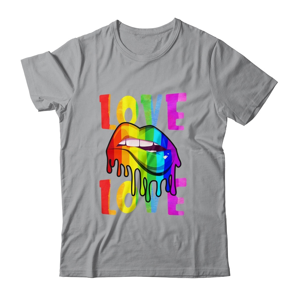 Love LGBTQ LGBT Rainbow Flag Lips Gay Lesbian Pride Month Shirt & Tank Top | siriusteestore