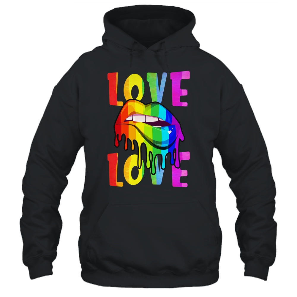 Love LGBTQ LGBT Rainbow Flag Lips Gay Lesbian Pride Month Shirt & Tank Top | siriusteestore