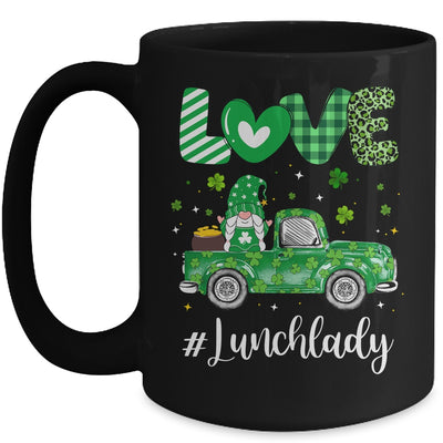 Love Lunch Lady Gnome Shamrock Saint Patrick's Day Mug | siriusteestore