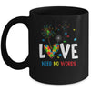 Love Needs No Words Autism Awareness Heart Puzzle Dandelion Mug | siriusteestore