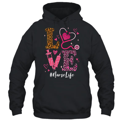 Love Nurse Life Leopard Valentine Day Nursing Women Shirt & Tank Top | siriusteestore