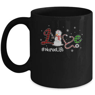 Love Nurse Life Snowman Funny Nursing Christmas Day Gifts Mug | siriusteestore