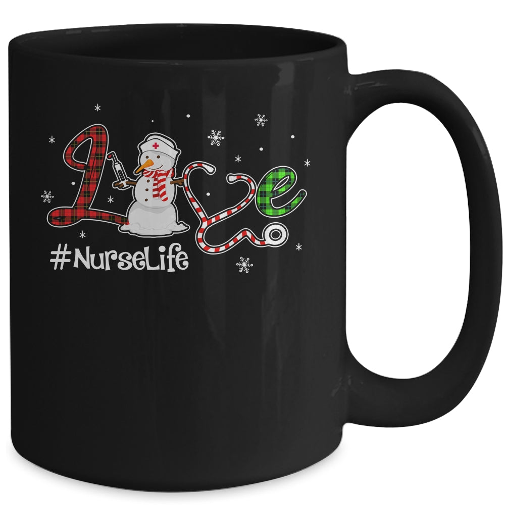 Love Nurse Life Snowman Funny Nursing Christmas Day Gifts Mug | siriusteestore