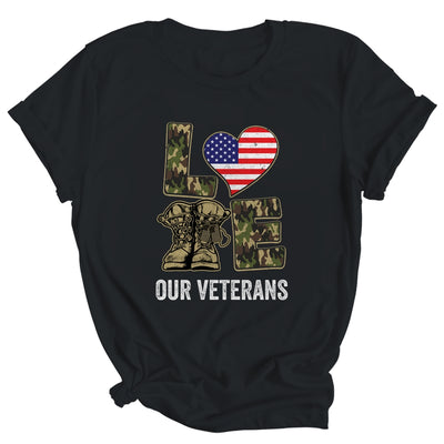 Love Our Veterans Day Proud Military US Flag Shirt & Hoodie | siriusteestore