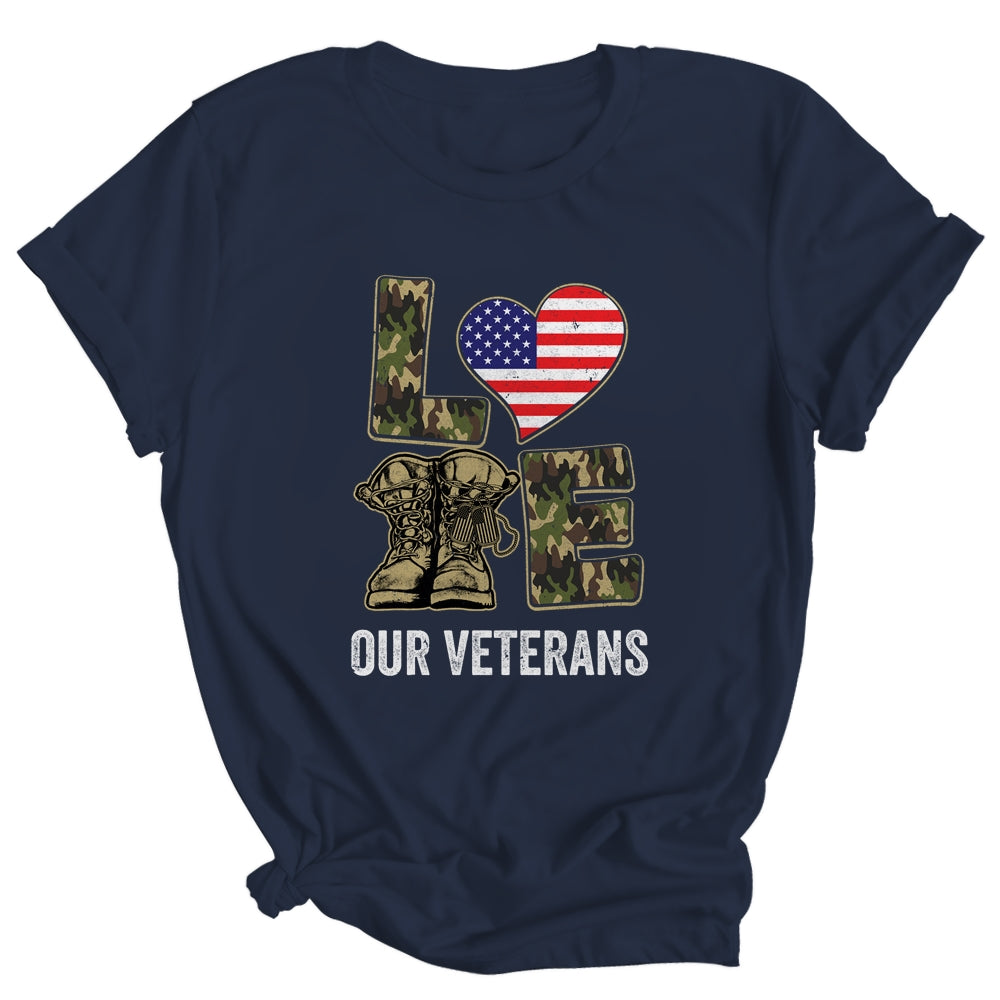 Love Our Veterans Day Proud Military US Flag Shirt & Hoodie | siriusteestore