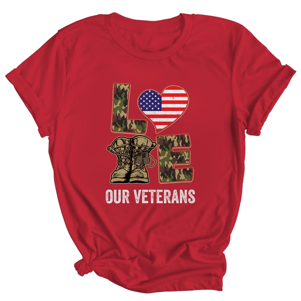 Love Our Veterans Day Proud Military US Flag Shirt & Hoodie | siriusteestore