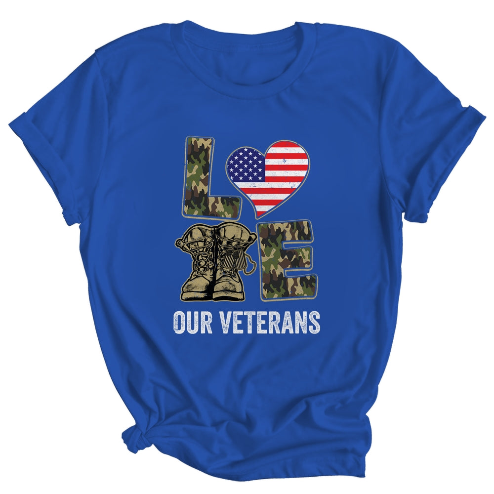 Love Our Veterans Day Proud Military US Flag Shirt & Hoodie | siriusteestore