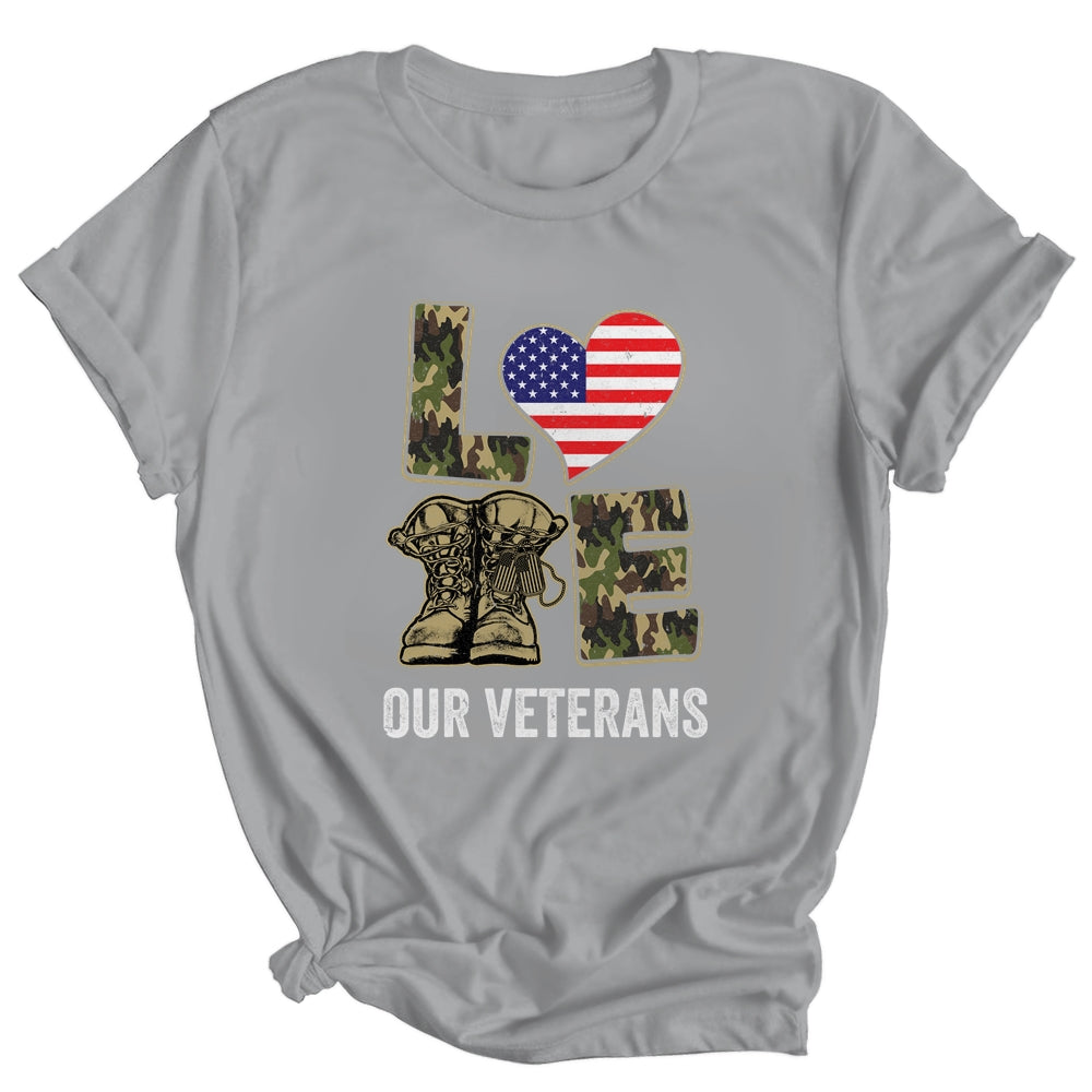 Love Our Veterans Day Proud Military US Flag Shirt & Hoodie | siriusteestore