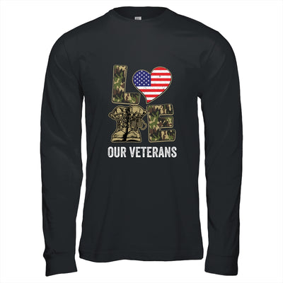 Love Our Veterans Day Proud Military US Flag Shirt & Hoodie | siriusteestore