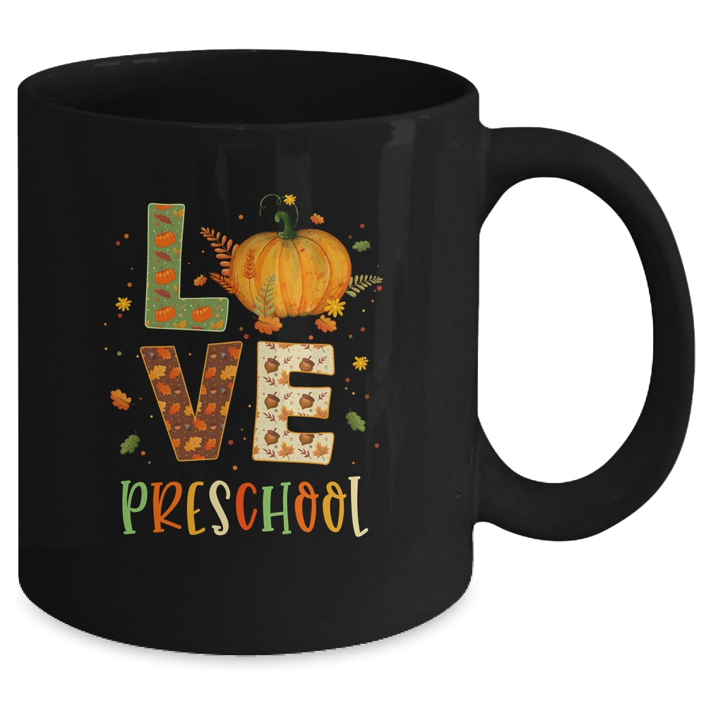 Love Preschool Happy Fall Thanksgiving Mug | siriusteestore