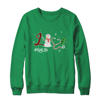 Love RN Life Snowman Funny Nursing Christmas Day Gifts Shirt & Sweatshirt | siriusteestore