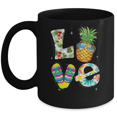 Love Summer Beach Life Pineapple Tropical Flip Flop Mug | siriusteestore
