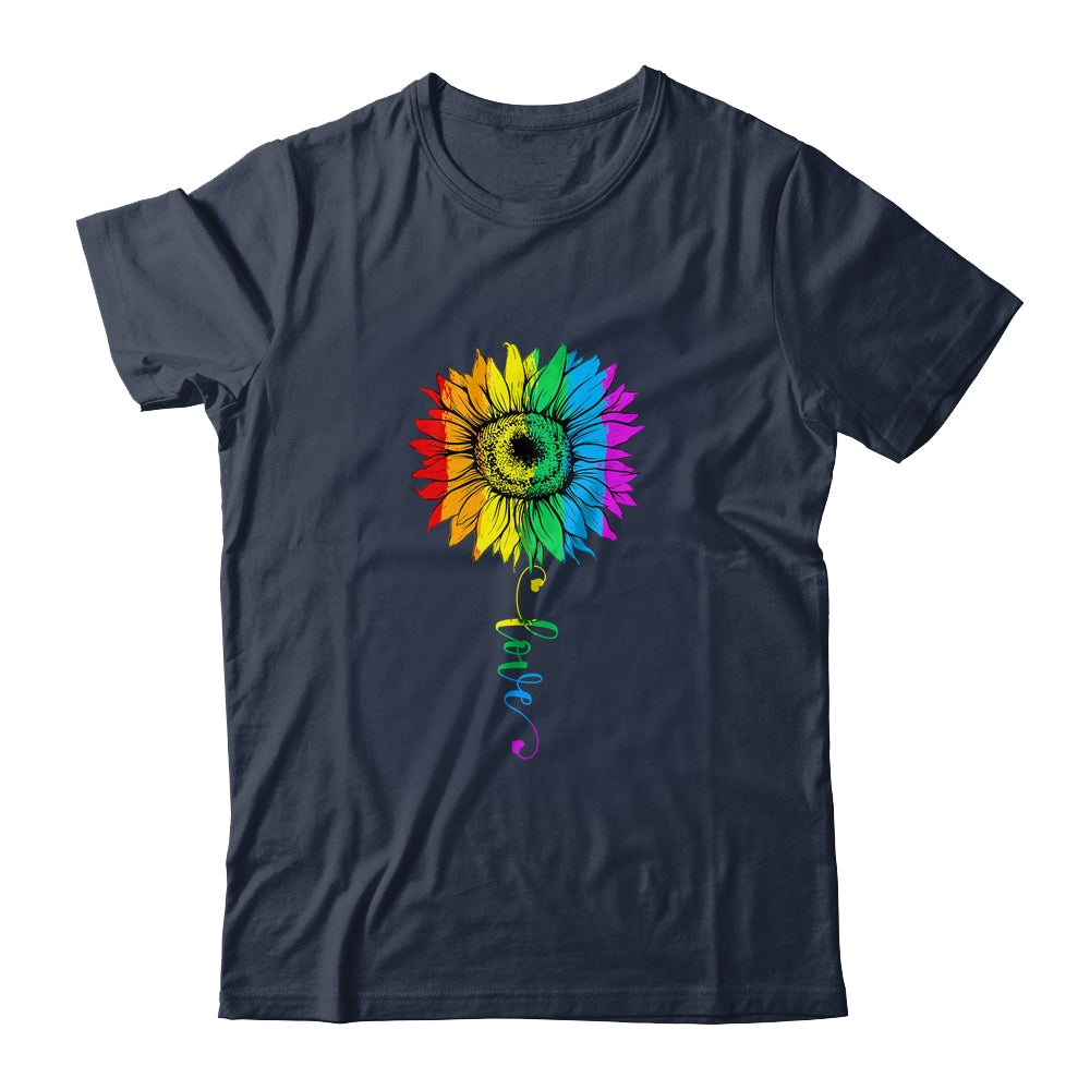 Love Sunflower Floral LGBTQ Rainbow Flag Gay Shirt & Tank Top | siriusteestore