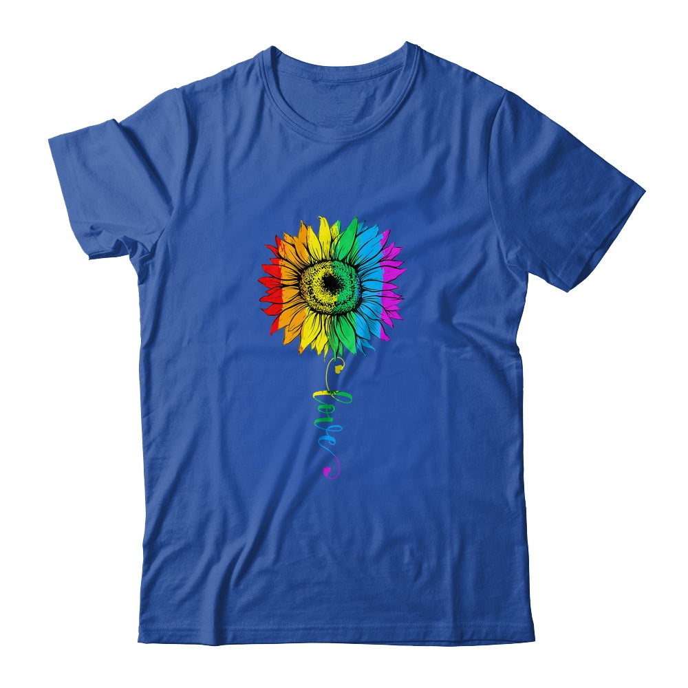 Love Sunflower Floral LGBTQ Rainbow Flag Gay Shirt & Tank Top | siriusteestore