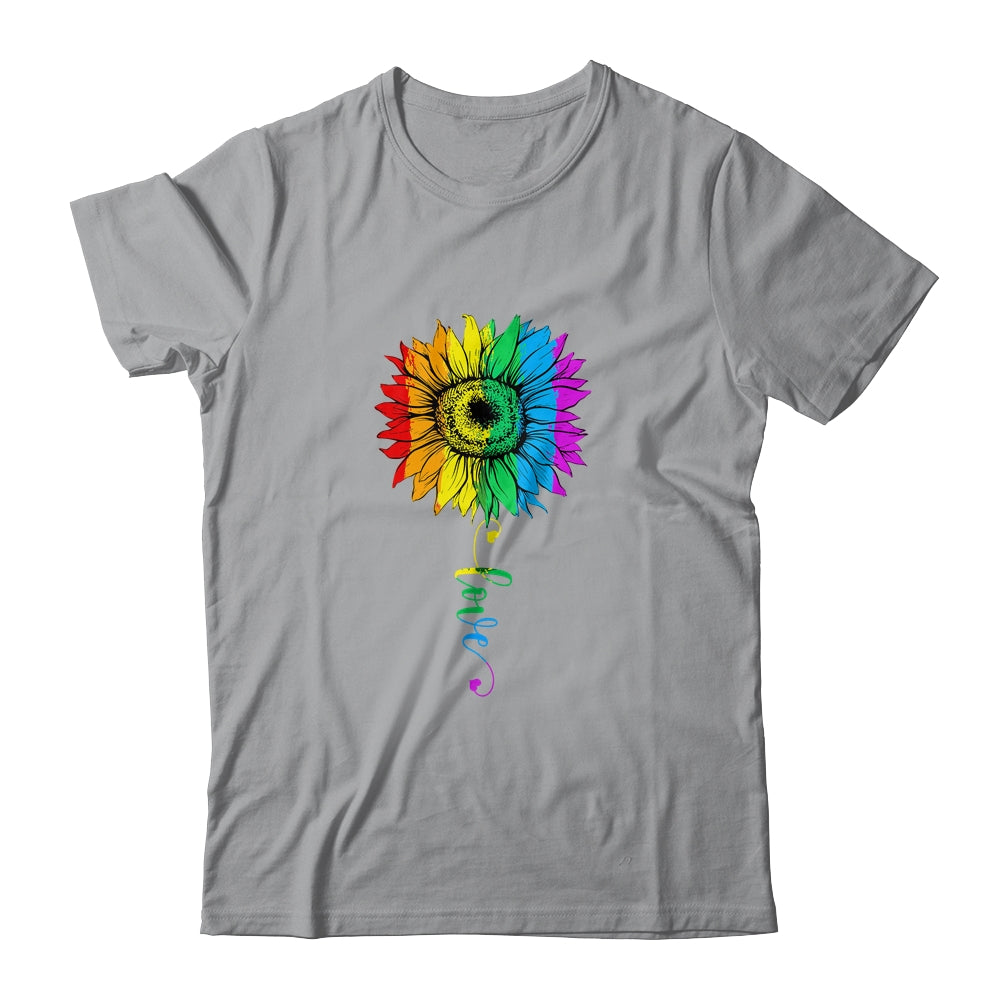 Love Sunflower Floral LGBTQ Rainbow Flag Gay Shirt & Tank Top | siriusteestore
