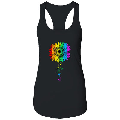Love Sunflower Floral LGBTQ Rainbow Flag Gay Shirt & Tank Top | siriusteestore