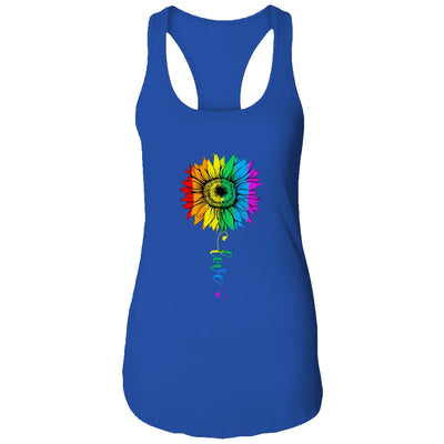 Love Sunflower Floral LGBTQ Rainbow Flag Gay Shirt & Tank Top | siriusteestore