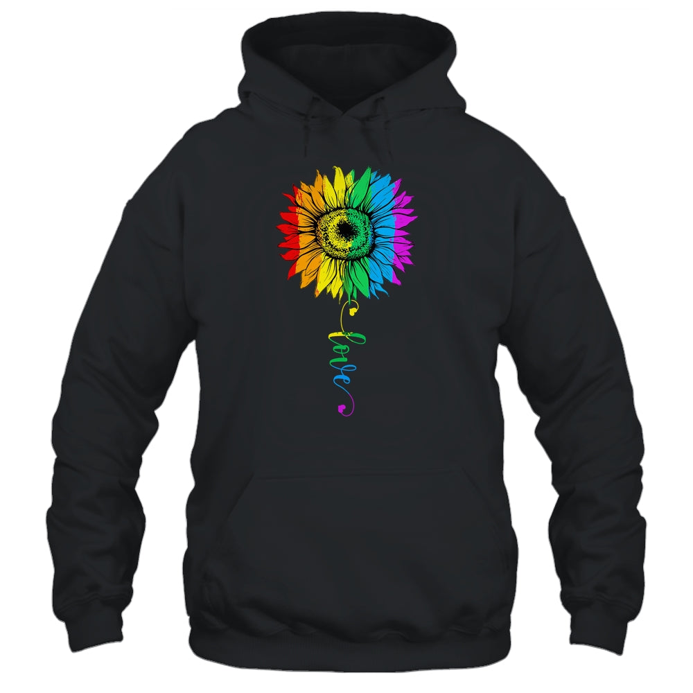 Love Sunflower Floral LGBTQ Rainbow Flag Gay Shirt & Tank Top | siriusteestore