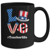 Love Teacher Life American Flag USA 4th Of July Fourth Mug | siriusteestore