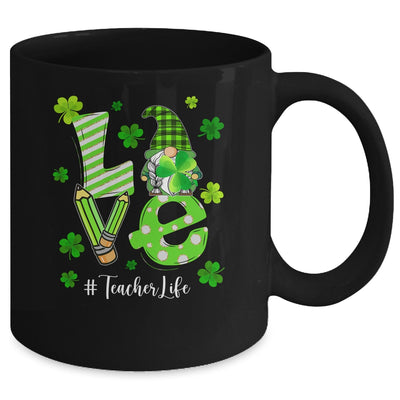 Love Teacher Life Gnome Funny St Patrick's Day Shamrock Mug | siriusteestore